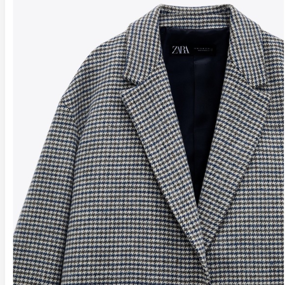 Jackets & Coats Zara Houndstooth Button Coat Poshmark